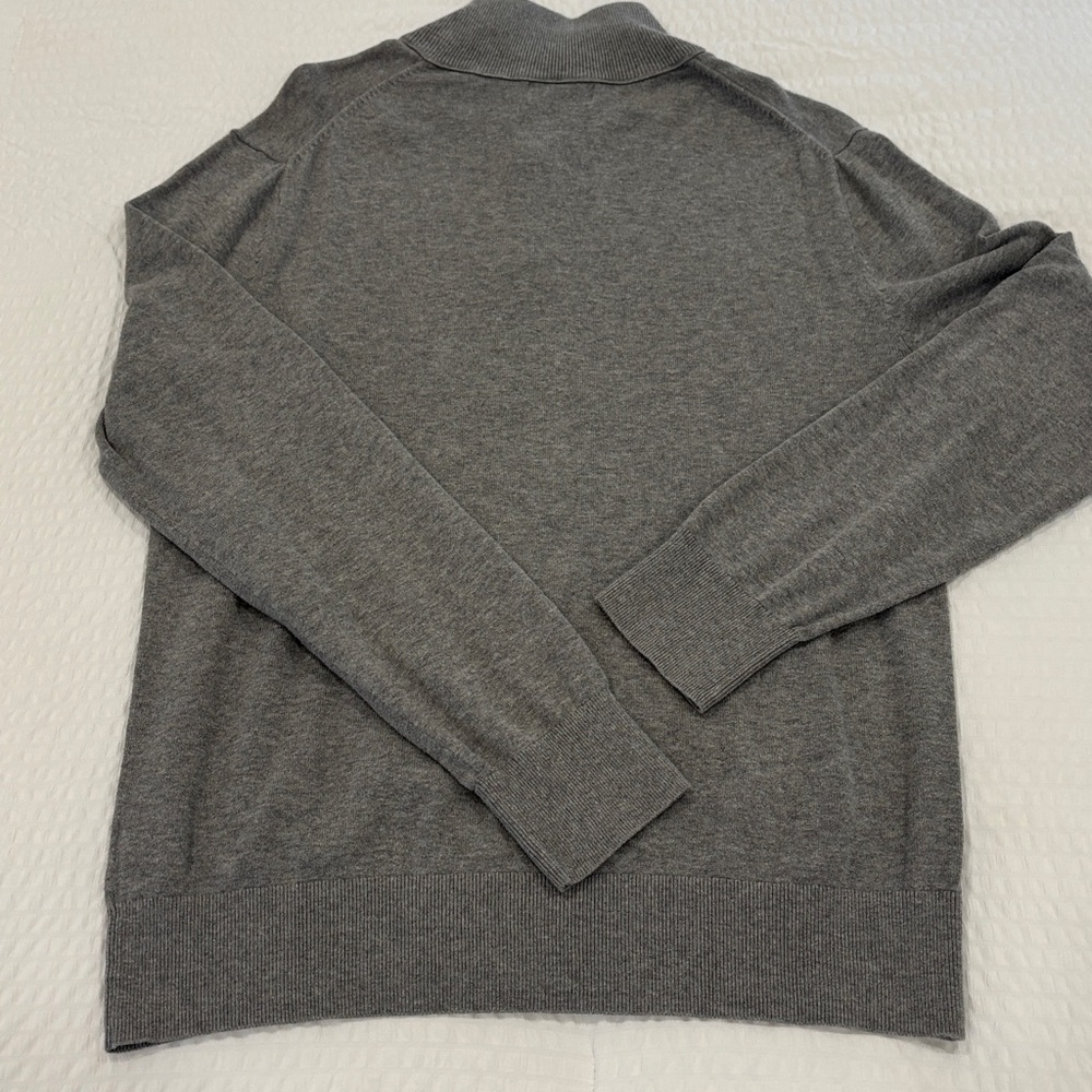 Banana Republic Gray Zip-Up Sweater with Black Accents men’s size medium - Picture 4 of 4